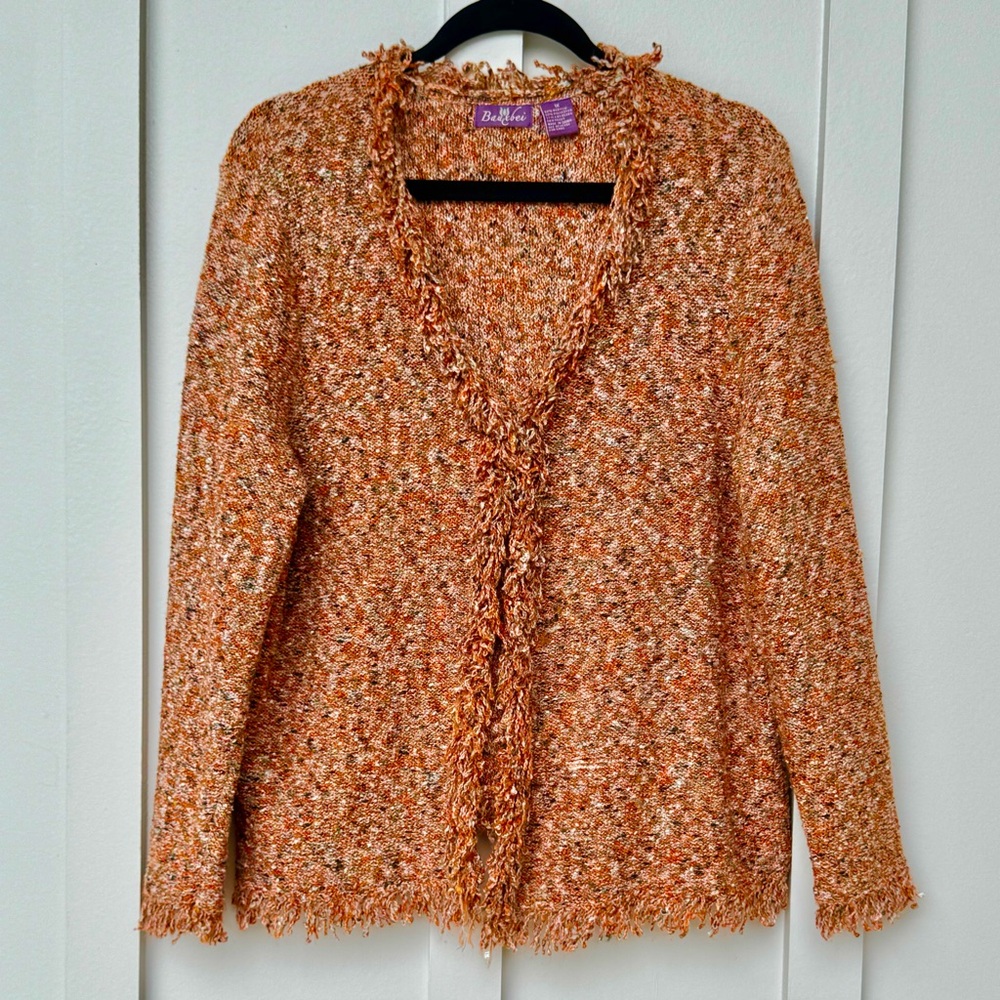 Bauxbei Women's Orange Cardigan Sweater